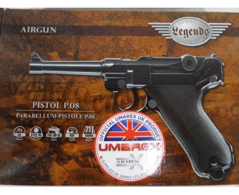 A Spirit of Legends weapon history airgun pistol P.08 manufactured by Umarex UK