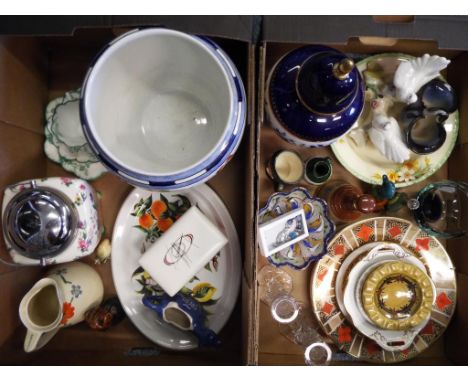 A good mixed lot to include Crown Ducal, Carlton Ware, Royal Doulton, Portmeirion, a hand painted Carlton Ware lidded butter 