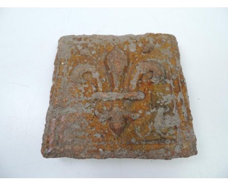 North Devon (Barnstaple) 17th Century Slipware Tile Dated 1708 with the Initials of the Maker NL for Nathanial Leachland. The