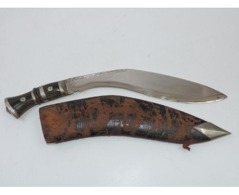 Horn Handled Gurkha Knife in Scabbard 