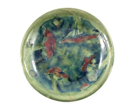 William Moorcroft for Shreve and Co., San Francisco, a Claremont plate, circa 1905, circular with everted rim, printed mark a