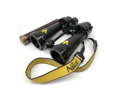 WW2 pair of Royal Navy Barr &amp; Stroud 7x CF41 binoculars, Admiralty Pattern AP1900A serial no.77771, with later strap; and