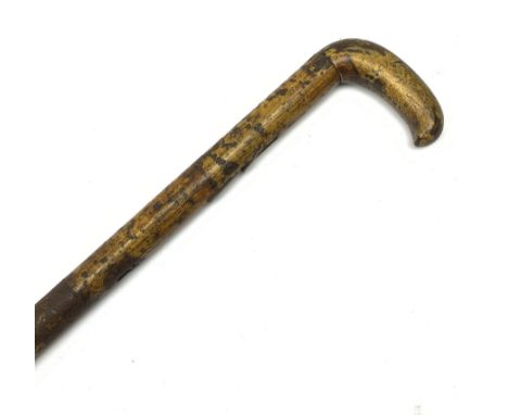 Mid-19th century all steel muzzle loading percussion cap walking stick shotgun, approximate calibre .410, with traces of simu