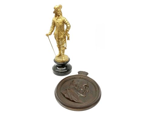 A mid-Victorian cast iron memorial portrait plaque, of Arthur Wellesley, 1st Duke of Wellington, Moulded by Johnsons's Litchu