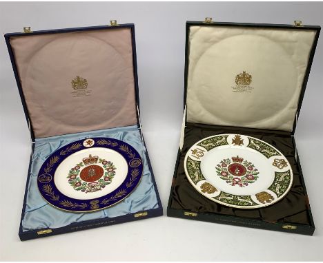 Two Spode Mulberry Hall limited edition collector's 27cm plates of military interest comprising Green Howards No.213/500 with