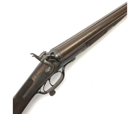 19th century James Woodward 64 St. James's Street London 12-bore side-by-side double barrel hammer shotgun with screw under l