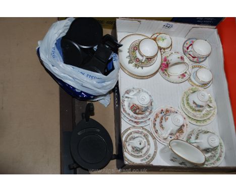 A quantity of trinket china items including five Royal Doulton Brambly Hedge trios and stands, Spode, Royal Albert and Hammer