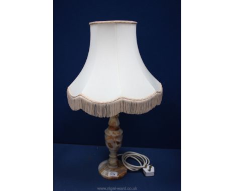 A marble Table Lamp and shade