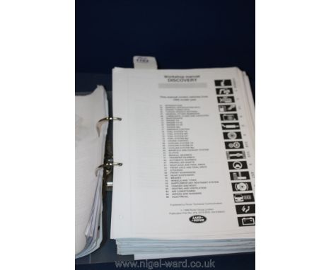 A Land Rover Discovery Workshop Manual Covering Tdi, 3.9V8, 4.0V8 & Mpi Models with Additional LPG Fuelled Notes.