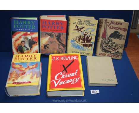 Four J. K. Rowling first editions including Harry Potter & The Goblet of Fire, Harry Potter & The Order of the Phoenix, Harry
