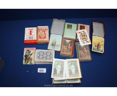 A box of vintage Playing Cards including Little Jack Horner Snap Cards, Thomas de la Rue, etc