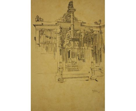 Krishna Kattingeri Hebbar (Indian 1911-1996). pencil sketch on paper. Untitled. Circa 1940s. H.40 x W.30 cm.