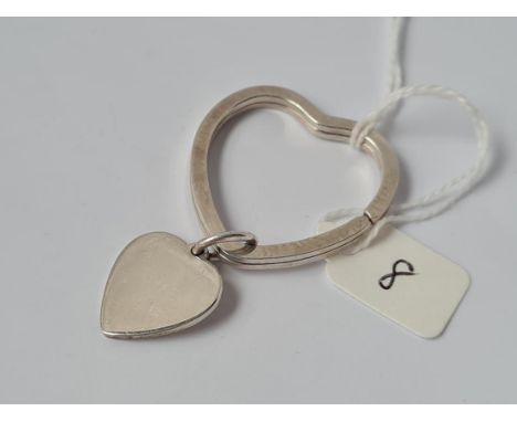 A Tiffany silver heart shaped key ring