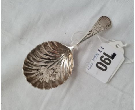 A George III caddy spoon shell bowl by GSTH