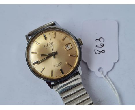 A gents wrist watch by A Topson with seconds sweep &amp; calendar dial&nbsp; and in working order