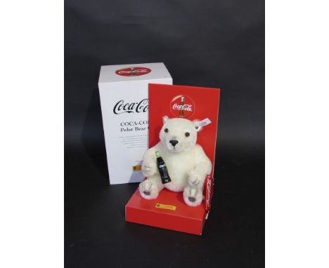 A boxed Steiff Coca-Cola polar bear cub