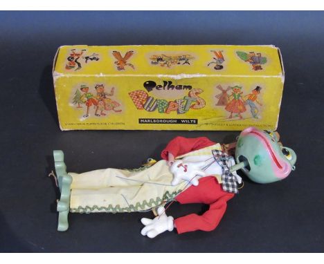 A boxed 1960's Pulham Puppet Frog 