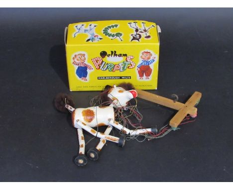 A boxed Pelham Puppet foal 