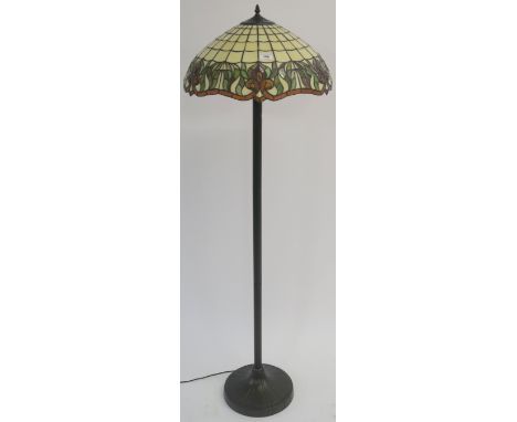 A modern Tiffany style standard lamp, 155cm high Condition Report: Available upon request