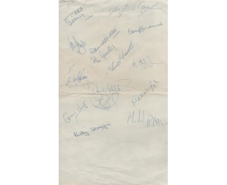 Birmingham City FC Signature Collection on 13 x 8 Sheet of Paper. Signatures include Trevor Francis, Kenny Burns, Howard Kend
