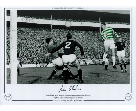 Steve Chalmers Celtic 16x12 Signed colourised, Autographed Editions, Limited Edition photo. Photo shows Chalmers heading Celt