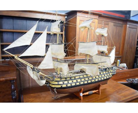 Modern scale model of HMS Victory, built by Mike Dowling, approx 90cm long