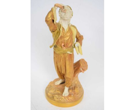 An early 20th century Royal Worcester figure of a Bringaree Indian (af)35cma.f