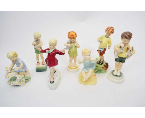 Quantity of Royal Worcester figures, Days of the Week, Months of the Year modelled by Doughty (7)
