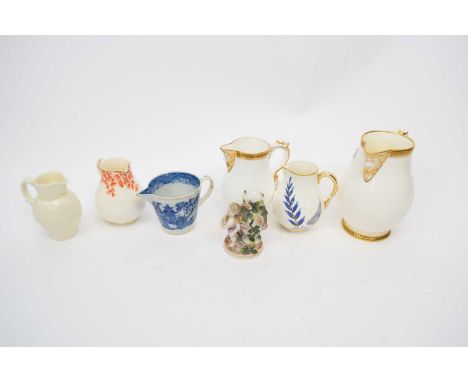 Group of ceramic jugs including Worcester examples
