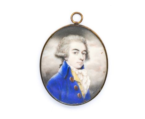 ANDREW PLIMER (BRITISH, 1763-1837)Portrait miniature of a gentleman in a blue coaton ivory (ref. 2XPKYRX9)5.5cm highin a gilt