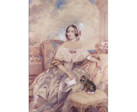 ENGLISH SCHOOL, 19TH CENTURYPortrait of a lady with a spaniel, thought to be Queen Victoria's mother, the Duchess of Kent
ins