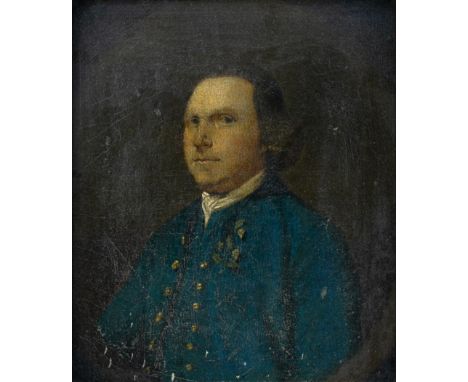 ENGLISH SCHOOL, 18TH CENTURYPortrait of a gentleman wearing a blue coat
oil on canvas
31 x 26cmProvenanceThe Estate of the La
