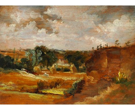 ATTRIBUTED TO THOMAS CHURCHYARD (BRITISH, 1798-1865)A landscape with a house in the distance
indistinctly inscribed in pencil