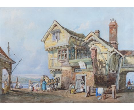 WILLIAM HENRY PYNE (BRITISH, 1769-1843)The Half Moon Innwatercolour26 x 36cmProvenanceSale, Christie's, London, 13th July 199