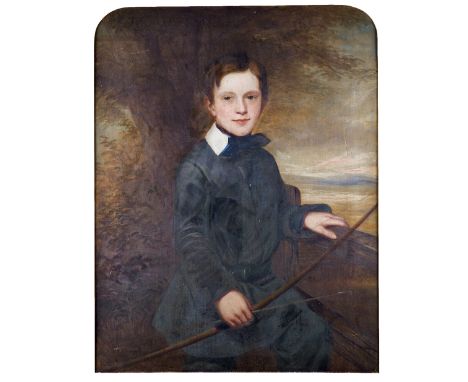 ENGLISH SCHOOL, 19TH CENTURYPortrait of a boy holding a bow and arrow
oil on canvas
91.5 x 71.5cm