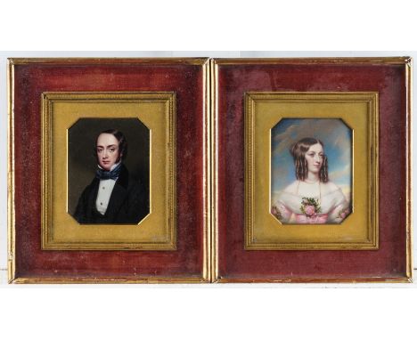 HENRY PIERCE BONE (BRITISH, 1779-1855) (2)Portrait miniature of the artist's son, George Bone (b. 1814); Portrait miniature o