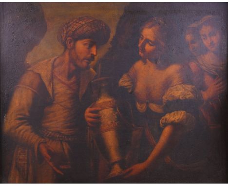 VENETIAN SCHOOL, 18TH CENTURYEliezer and Rebecca at the Well
oil on canvas
92 x 115cmCondition reportThe canvas has been reli