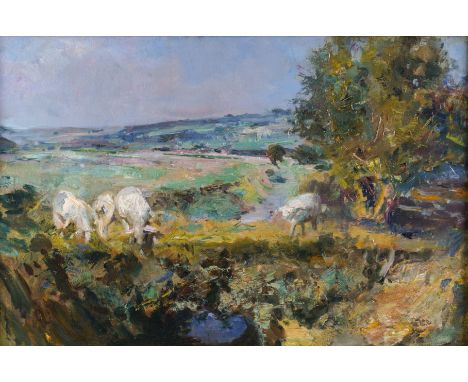 WILLIAM CHRISTIAN SYMONS (BRITISH, 1845-1911)Sheep near Udimoreoil on canvas51 x 76cmProvenanceProperty of the Artist;Thence 