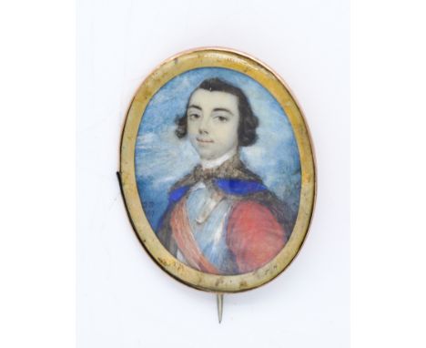 GERVASE SPENCER (BRITISH, C. 1715-1763)Portrait miniature of an officer in military uniform with an armoured breastplate and 