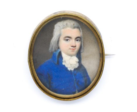 HENRY EDRIDGE (BRITISH, 1768-1821)Portrait miniature of a gentleman in a blue coatsigned with initials and dated 'HE 1790' (c