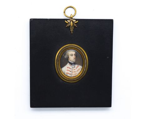 RICHARD CROSSE (BRITISH, 1742-1810)Portrait miniature of Edward Kingsmill Esq. in a white coat and waistcoat, brother of Sir 