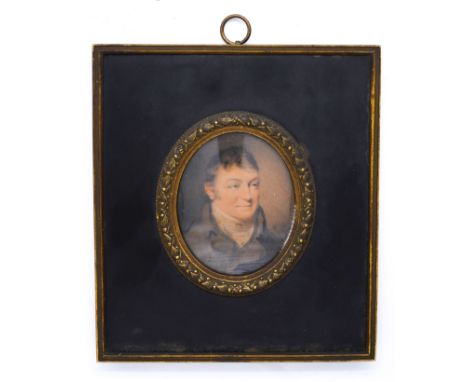 JOHN TURMEAU (BRITISH, 1777-1846)Portrait miniature of Samuel Whitbread MPon card8.2cm highin rectangular papier-mâché frameP