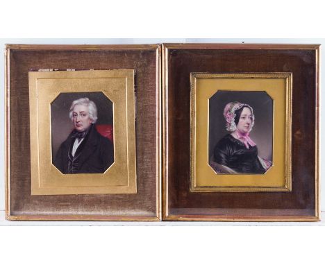 HENRY PIERCE BONE (BRITISH, 1779-1855) (2)Portrait miniature of Henry Pierce Bone (self portrait); Portrait miniature of his 
