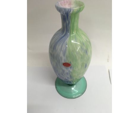 A murano Green and blue glass vase 33 cm