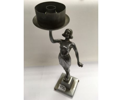 Art Deco Banksway figural table lamp, modelled dancing girl, no shade.