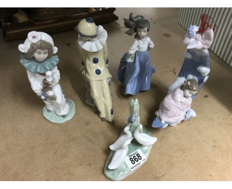 6 Lladro and Nao figures
