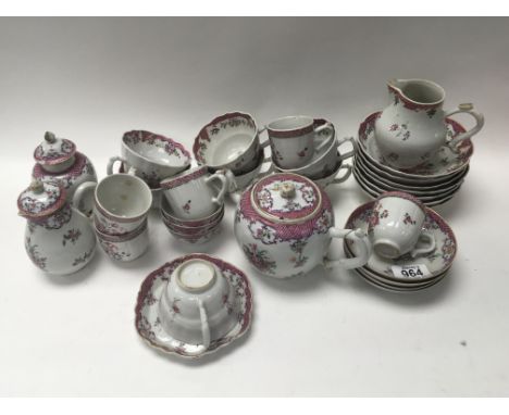 An extensive 18th century Chinese export porcelain tea service, varying conditions.