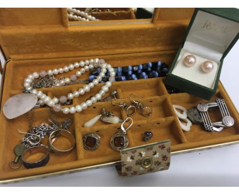 A collection of jewellery various including A pearl necklace and Monet earrings