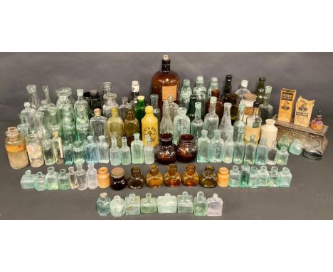 Advertising Bottles - a collection of late 19th century and later bottles, including Codd bottles, beers, sauces, sheared lip