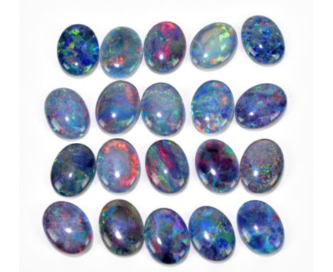 OPAL; twenty oval triplet cabochons, each 16mm x 12mm (20).